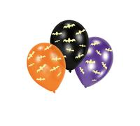 6 Ballons En Latex Chauve-Souris Phosphorescentes 27,5 Cm Multicolore