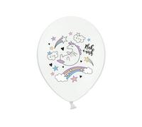 6 Ballons En Latex Licorne Blanche 30 Cm Blanc