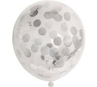 6 Ballons Globos confettis transparents 30 cm G