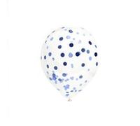 6 ballons latex à confettis 30cm bleu - sud trading cd5192-blr Bleu G