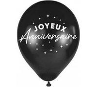 6 ballons latex anniversaire 30cm noir - générique bal24nb Noir G