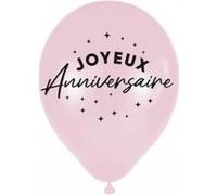 6 ballons latex anniversaire 30cm rose - générique bal24rs Rose G