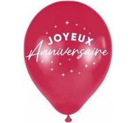 6 ballons latex anniversaire 30cm rouge - générique bal24ru Rouge G