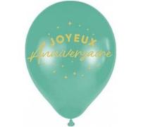 6 ballons latex anniversaire 30cm vert - générique bal24vr Vert G