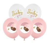 6 ballons latex double face bébé fille 30cm rose - générique sb14p-337-000-6 Rose G