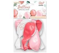 6 ballons latex evjf 30cm rose blanc - sud trading cd6355 Rose G