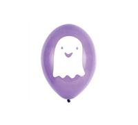6 Ballons Latex Halloween Friends 23 Cm Blanc