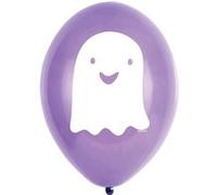 6 Ballons Latex Halloween Friends 23 Cm Blanc