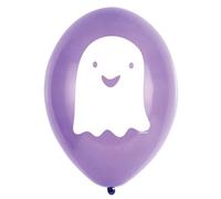 6 Ballons Latex Halloween Friends 23 Cm Blanc