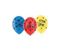 6 Ballons Latex Pat' Patrouille 23 Cm Taille Unique Multicolore