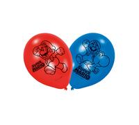 6 Ballons Latex Super Mario Multicolore