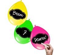 6 ballons néon avec feuille de table 27cm