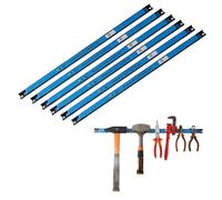 6 bandes magnétiques pour outils en métal de 60 cm de longueur noire avec trous de fixation, vis et chevilles incluses pour tournevis, pinces, perceuses et bien plus encore