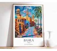 6 Basra Print Basra Travel Poster Middle East Travel Print Islamic Decor Gift for Muslim Iraq A Poster A5 - Décoration murale inspirante et motivante pour la vie quotidienne Citation encourageante de