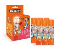 Cléopâtre – Bâtons de colle Cléostick – Adhésive transparente 21 g – Boîte de 6