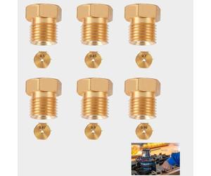 6 Becs Gas Injecteur, Laiton Düsen pour LPG Propangas Brûleur Set | Einspritzdüsen, robust messing, einfach wechseln, langlebig, quality duo carry, pratique heizung, Qualität robust
