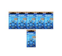 6 Blister de 6 piles auditives RENATA ZA312 ZINC AIR MARRON -