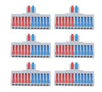 6 blocs de bornes sur rail DIN, connecteur à levier 2 entrées et 12 sorties, connecteur d’épissure compact pour appareils ménagers, éclairage et commande électrique, en nylon