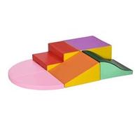 6 blocs de construction en mousse XL - modules de motricité - jouets éducatifs - certifiés normes EN71-1-2-3 - mousse EPE revêtement PU multicolore Rose G