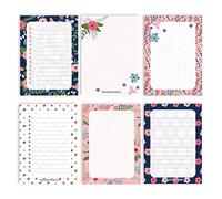 6 blocs-notes vierges au design libre | pour rendez-vous, liste de choses à faire, réunions, listes de courses, notes et bien plus encore - Bleu Rose - Ensemble 15 blocs-notes - 10,5 x 14,8 cm