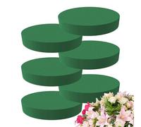 6 bloques de espuma con forma de flores - Bloques de espuma con forma de flores cilíndricos redondos húmedos y secos | Espuma verde para arreglos florales | Ideal para bodas, fiestas, decoración del h