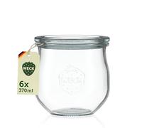 6 bocaux de conservation en forme de tulipe de 370 ml - RR80 - Avec accessoires de choix dans la boîte d’origine transparent