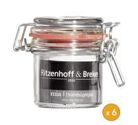 6 Bocaux élégants en verre avec joint hermétique - 0,125 Litre