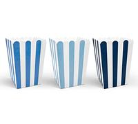 PartyDeco Boîtes à popcorn bleues – 6 boîtes