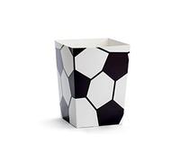 PartyDeco Boîtes à popcorn Football 6 pièces Noir