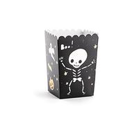 6 boîtes à popcorn halloween boo ! en carton 7 x 7 x 12,5 cm - Noir - Taille Unique
