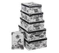 6 boîtes coins metal noir et blanc - 5 five simply smart