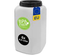 6 boîtes de 4,5 litres avec couvercle à visser, qualité alimentaire, sans BPA, boîte de conservation pour la cuisine, les loisirs, l'atelier, le riz, les céréales, la farine, le sucre