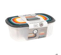 JJA Boîtes de conservation Lot de 6 rectangulaires en plastique coloris assortis