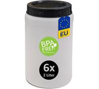6 boîtes de conservation de 2 litres avec couvercle à visser, qualité alimentaire, sans BPA, boîte de conservation pour la cuisine, les loisirs, l'atelier, le riz, les céréales, la farine, le sucre