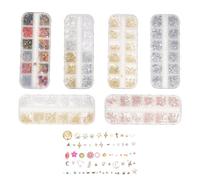 6 Boîtes Kit Décorations D’ongles Fantaisie, Rivets, Coquillages | Manucure Diy, Usage Personnel, Pièces Multiformes, Finitions Colorées, Lot Complet