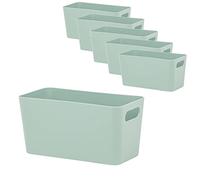 6 boîtes rangement 10cm Vert 20x10x10cm 1,4l Panier Organiseur tiroir