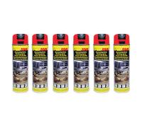 6 Bombes De Peinture - Rouge Fluo - Marquage - Repérage - Traceur De Chantier - 500ml
