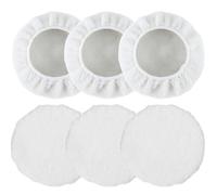 6 Bonnets Polissage Laine Blanche 220-250mm, pour Polisseuse Voiture Cirage Auto
