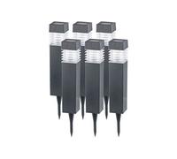 Bornes lumineuses solaires à LED avec capteur de luminosité - Carrées - x6 [Lunartec]