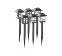 Lunartec Bornes solaires à LED Asian – Lot de 6