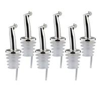 6 bouchons verseurs à clapet en inox et silicone Multicolore