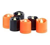 Lunartec 6 Bougies à LED spécial Halloween - Coloris Orange et Noir