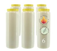 6 Bougies de neuvaine blanches en cire végétale - Bougie Neuvaine - Culte Chrétien en Cire végétale