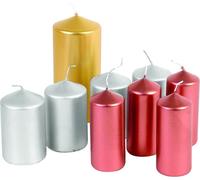 6 bougies de Noël design métallique 12x6cm couronne de l'avent