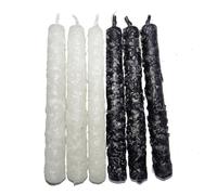 6 bougies de rue avec sel 11 cm - Bougies de promesse - Éloigne les mauvaises énergies et attire les bonnes énergies (blanches et noires)