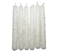 6 bougies de rue avec sel 11 cm - Bougies de promesse - Éloigne les mauvaises énergies et attire les bonnes énergies (blanches)