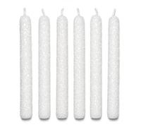 6 bougies de rue avec sel 11 cm - Bougies ritualisées - Éloigne les mauvaises énergies et attire les bonnes énergies (blanches)