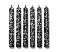 6 bougies de rue avec sel 11 cm - Bougies ritualisées - Éloigne les mauvaises énergies et attire les bonnes énergies (noir)