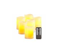 : 6 bougies LED en cire véritable de la même taille avec télécommande