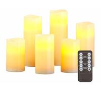Britesta : 6 bougies LED en cire véritable de tailles différentes avec télécommande